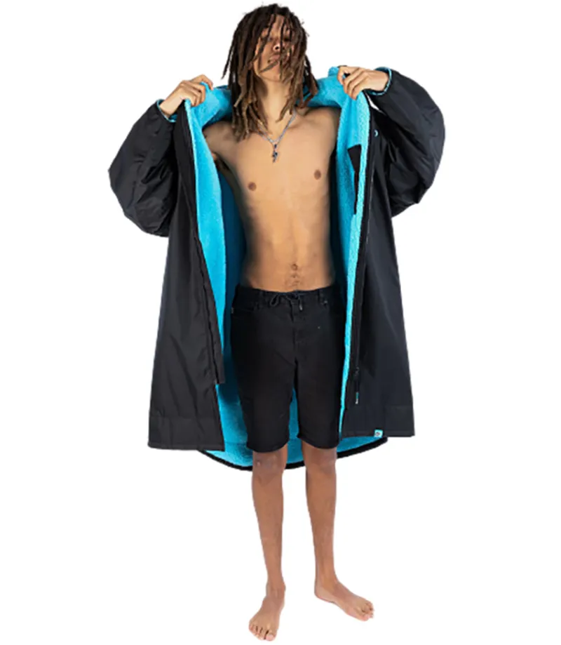 Dryrobe Adult Advance Long Sleeve Change Robe V3 Large Black/Blue-1